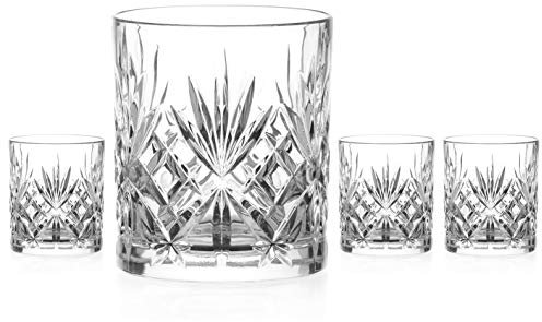 DIAMANTE Chatsworth Whisky Tumblers - Premium Lead Free Crystal - Set of 4