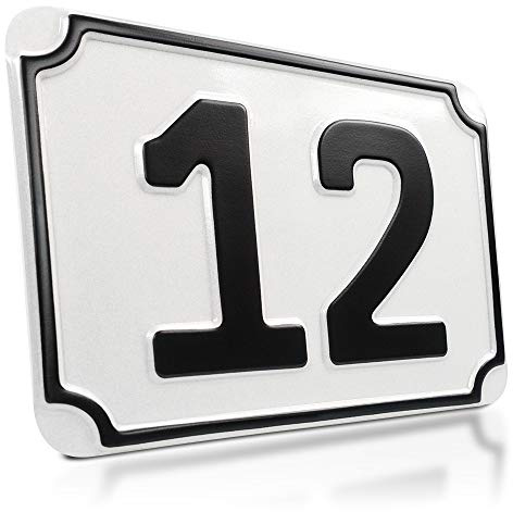 schildEVO Hausnummernschild geprägt | Aluminium-Schild | Türschild Nummer | Wunschtext | 2 Zeichen