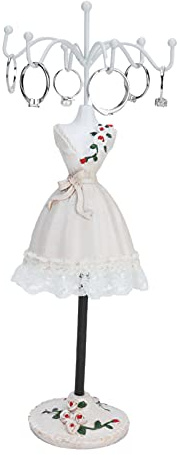 Schaufensterpuppe für Schmuck Display Ständer mit Ohrring, Halskette & Ring Halter - Prinzessin Kleid Accessoires