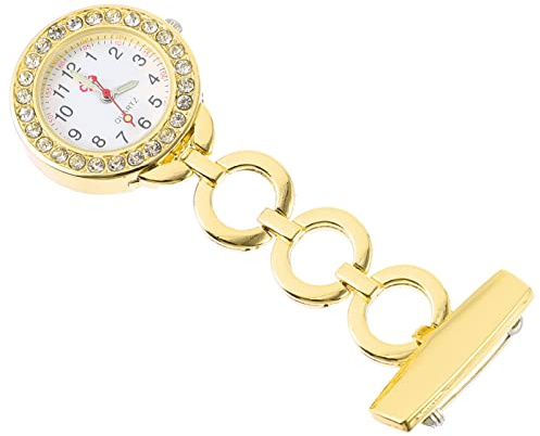 Quarz Hängende Uhr für Krankenschwester: Strass Goldene Taschenuhr für Medizinische Krankenschwester Arzt Studenten Prüfung Uhr Weihnachten Geschenk für Mädchen Frauen