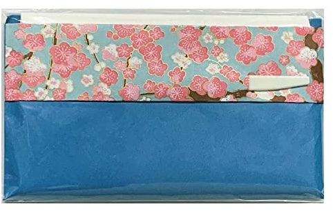 Mino Washi - Carta Kaishi giapponese, 30 fogli di carta kaishi in carta giapponese colorata Yuzen con dolce plettro [blu], 145 x 175 mm