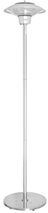 Bolero Free Standing Patio Heater Lamp, Metal, Silver, 1.5kW, IP44