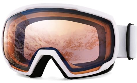 FEISEDY Skibrille Herren Damen Anti-Beschlag UV Schutz Schneebrille B2960 | Snowboard Brille für Brillenträger, OTG Design, Winter Sportbrille für Skifahren Fahrrad
