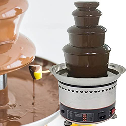JINTAOMA Chocolate Fondue Fountain, 4-7 Tiers Fondue Cheese Butter Heating Melter Heating Fondue Machine Chocolate Fountain Adjustable Temperature, for Chocolate Candy Butter Cheese,4floors