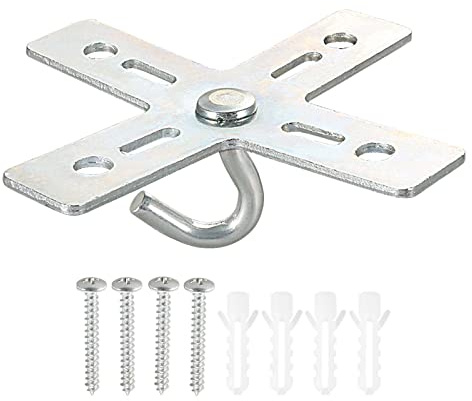 PATIKIL Decke Haken Kit Kreuz Design Metall Platte Aufhänger | Montage Aufhänger Halterung Decke Lüfter Leuchtmittel für Hängelampe Kronleuchter