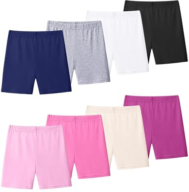 KEREDA Pantalones Cortos Niña Mallas Cortas Pantalon Pantalón Leggings Short Algodón Pack de 8