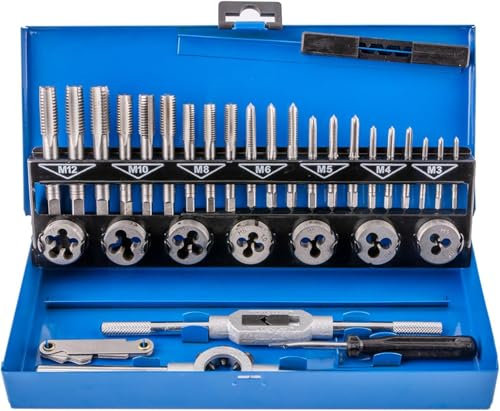 Gunpla 32 Piezas Juego de de Machos de Roscar Métrica M3-M12 Herramientas para Hacer Roscas