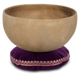 XDrum Therapeutic Klangschale Ton H / 700 g Kissen Set, Gestimmt auf Ton H | Handgehämmerte Klangschale für Kronenchakra (Sahasrara), Harmonisiert die Energie und unterstützt Blockadenlösung, Ca. 17