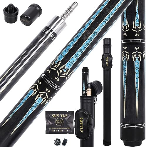 CUEELF Billardqueue-Stick, Billardqueue-Sticks mit Hartschalenkoffer, professioneller Billard-Pool-Queue-Stick, 19,5/20/21 Unzen Pool-Stick
