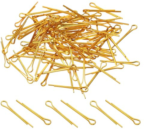 PATIKIL 1.2x19mm Aluminium Cotter Pins, 400Pcs Split Pin Fastener Clips for Fastening Crystals Parts, Chandelier Replacements, Gold