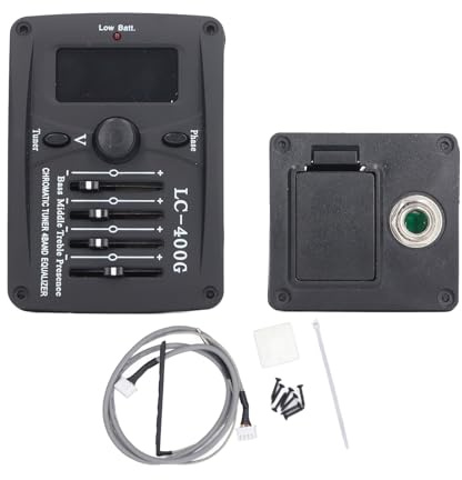 4-Band-Equalizer-Vorverstärker-Tuner-Tonabnehmersystem, Langlebig, Einfache Installation für Akustikgitarre mit Integrierten Tonabnehmern