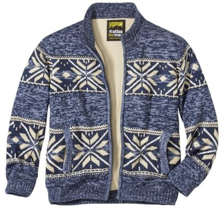 ATLAS FOR MEN - Winter-Strickjacke mit Fleecefutter - XL