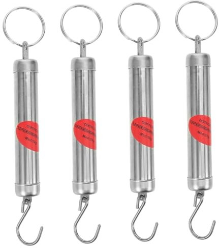 JECOMPRIS 4 Stück Zylindrische Federwaage Fischwaage Waage Für Gemüse Tragbare Waage Für Gemüse Hängewaage Gewicht Angelwaage Gewichtswaage Für Gemüse Waage