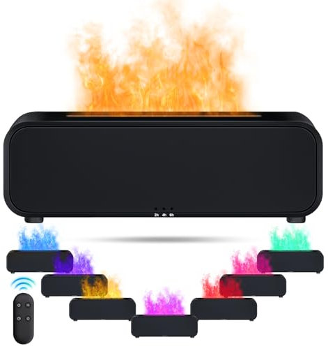 IEEILULU Flammen Aroma Diffuser, Diffuser ätherische öle mit Fernbedienung, und 7 Arten LED Lichtfarben mit Timer, Perfekt für Zuhause Büro Schlafzimmer