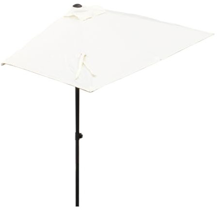 Grand parasol de terrasse rectangulaire avec 5 baleines, parasol résistant au soleil et imperméable, pour jardin, cour, balcon, poteau en acier, demi-parasol portable pour piscine, café, tissu en