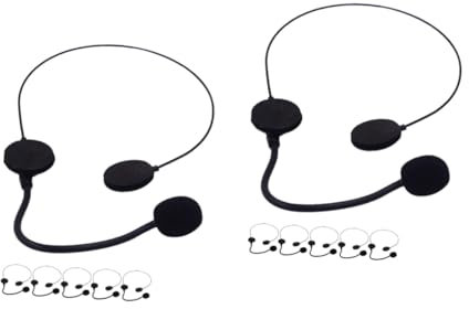 BESPORTBLE 2 Set Microfono Giocattolo Telefono Falso Cuffie Da Gioco Braccio Del Microfono Giocattolo Microfono Cuffia Con Microfono Cosplay Puntello Del Microfono Plastica Black 6 Pezzi * 2