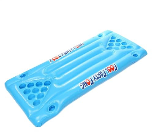 Aufblasbarer Pong-Tisch, schwimmendes Bier-Pong Floß, Luftmatratze, Lounge, Pool-Party-Spiel für Erwachsene, lustiges Trinkspiel Float, 150 x 58 x 10 cm