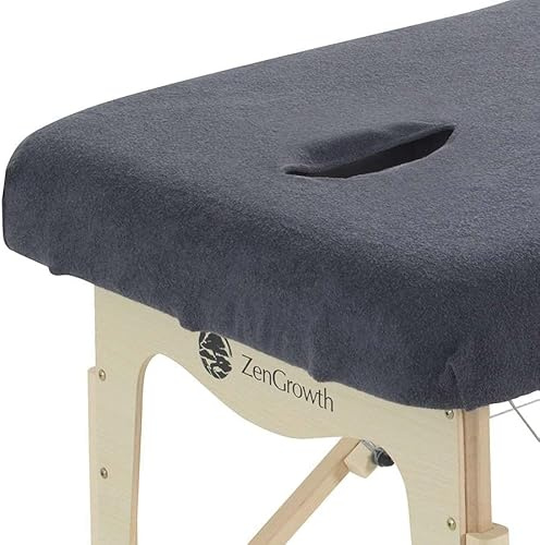 ZENGROWTH Spanbezug für Massageliege mit Gesichtsaussparung Grau | Oeko TEX 100 | 71cm x 80cm x 185cm | Für alle Massage- oder Behandlungstische