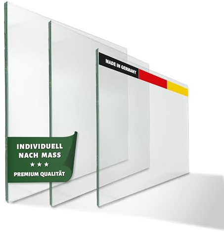 Brigla Premium Verbundsicherheitsglas 8mm klar – Glasplatte/Glasscheibe individuell nach Maß – VSG Sicherheitsglas für Tischplatten/Geländer/Windschutz & Mehr –Glas Zuschnitt aus Deutschland