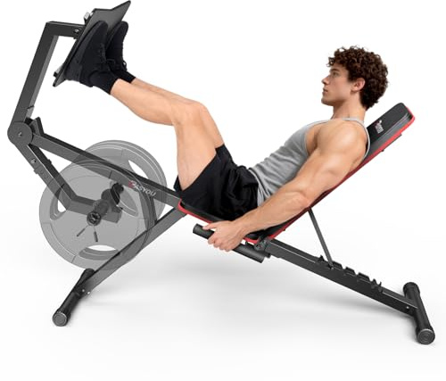 PASYOU Leg Extension Machine With 6 Adjustable Backrests, Leg Press Machine For Home Gym，Maximum Capacity & Dumbbell Weight 220LBS ，Weight Bench With Leg Curl Machine For Lower Body Exercise PM30