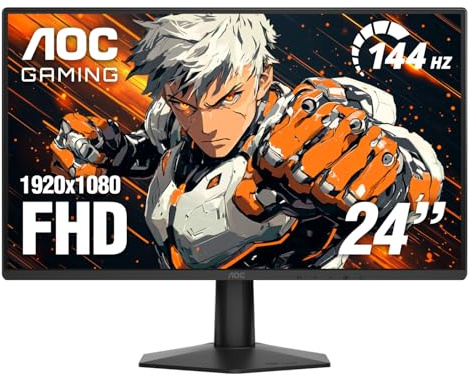 AOC 24G51F 24 inch Gaming Monitor 1920x1080 144Hz, IPS Panel, Console Gaming Ready, Full HD, 3-Sided Frameless, 1x HDMI 2.0, 1x Display Port, 3-Year Zero-Bright-Dot