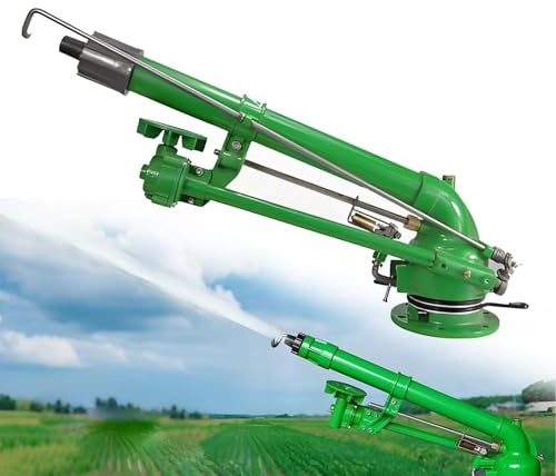 Arroseur agricole 2 avec 4 buses de rechange, arrosage rotatif à 360° pour grandes surfaces, portée de 130 à 330 pieds, arroseur à impact pour arrosage de jardin, pelouse et dépoussiérage industriel.