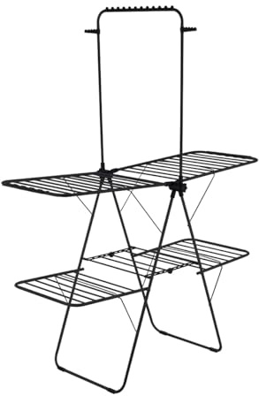 Amig - Aeria TowerPro Vertical Clothes Airer - Steel and Polypropylene - Folding Clothes Dryer - Easy to Open and fold - 29 m Drying Area - Dimensions 160x68x205 cm - Colour Black