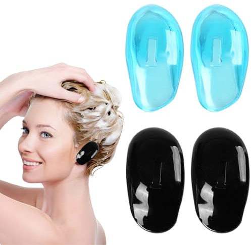 EJRUP 4 Pezzi Copri Orecchie per Doccia, Paraorecchie, Paraorecchie Impermeabili Per Tinture Per Capelli Per La Casa Doccia Bagno Salone