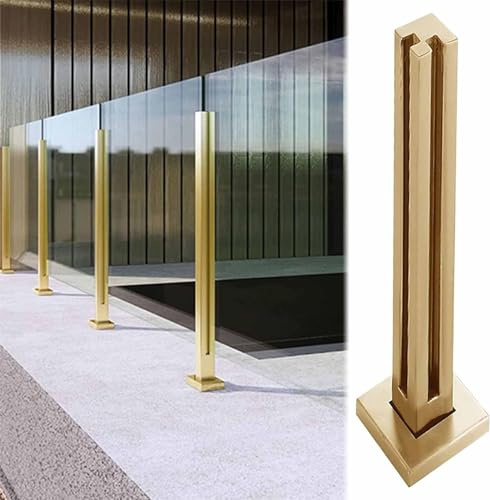 D Sistema di ringhiera in vetro – Kit moderno per balaustra interno/esterno con morsetto quadrato per pannelli in vetro, perfetto per balconi, scale e ponti