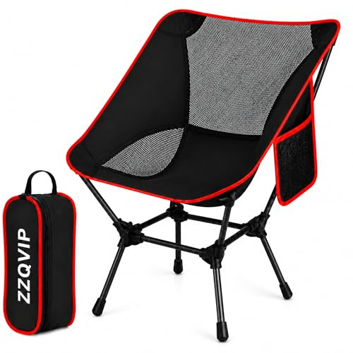 ZZQVIP Sedia Campeggio Pieghevole Leggera, Moon Chair Portatile in Oxford 600D fino a 150 kg con Borsa e Tasca Laterale, per Spiaggia Pesca Picnic Giardino Esterno Viaggio
