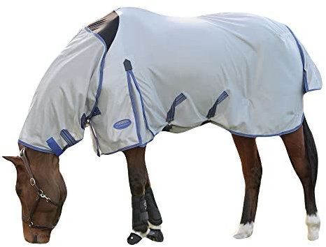 Weatherbeeta - Manta de Caballos para Ejercicio Cuello Desmontable Comfitec Airflow II (5') (Gris, Azul)