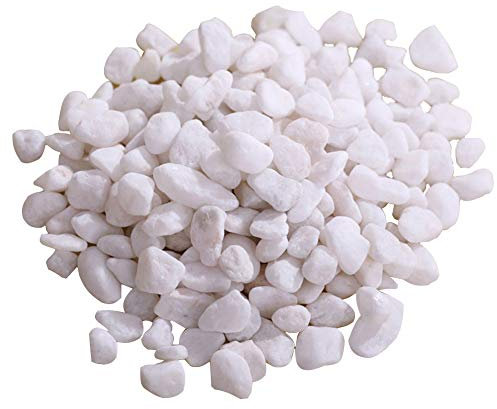Apofly Pequeño Blanco como La Nieve del Paisaje De Piedras Y Roca Pebble Piedras Decorativas Y Grava para Jardinería Jardinería En Macetas Plantas De Jardín Y Decoración del Acuario (500 G)