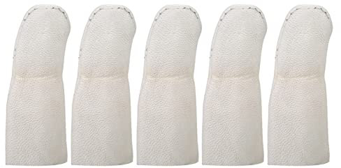 Protector De Dedo, 5Uds Protectores Manos Transpirable Funda Dedos Manga Cuero PU Reutilizable Anticorte Fabricación Joyas Accesorios Cocina Trabajo Escultura Finger Cots Protección Resistente a Corte