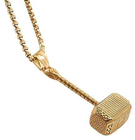 YAHOYA Collar de Martillo de Thor Colgante Vikingo Odins Martillo Joyería para Hombres Collar Militar Regalo de Guerrero para Herrero