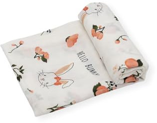 Zwergensache Musselin Tuch aus Bambus und Baumwolle | Pucktuch | Mullwindel | 120x120 cm | Spucktücher für Babys | Babydecke | extrem weich (Hase)