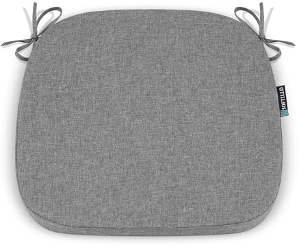 SOFTILLO Comfortable Chair Cushion With Ties - 42x40x5cm - Indoors/Outdoors Seat Pads Cushion Pad - For Dining, Living Room, Garden, Patio, Office Chairs – Thick Portugal Fabric – (Grey, Pack of 1)