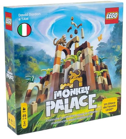 Asmodee – MONKEY PALACE: GIOCO DA TAVOLO LEGO – Costruisci la Tua Strada Verso la Vittoria Mattone Dopo Mattone – Gioco di Costruzioni con Mattoncini – 2-4 Giocatori – 10+ Anni – Edizione in Italiano