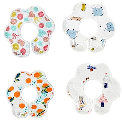 Beatifufu 4stücke Baumwolle Bib Blütenblatt Form Speichellätzchen Für Neugeborene Esslätzchen Für Junge Mädchen