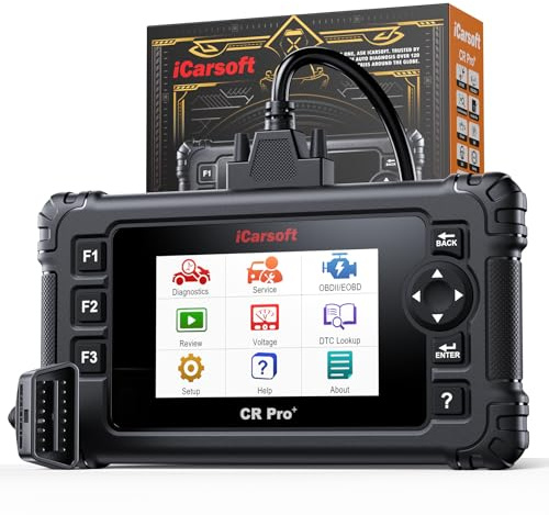 iCarsoft Car Diagnostic Tool CR Pro+, Full System Diagnostic OBD2 Scanner with 49 Service Functions, Auto VIN/IMM/GPF/BSC/TPMS, Bi-Directional Control, Battery Test, Lifetime Update Code Reader