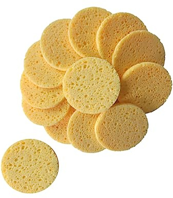 VINTORKY Disques Démaquillants En Coton 20 Pièces, Coussinets Ronds 65×8 Mm, Éponge Nettoyante Visage, Couleur Chair, Usage Quotidien Visage