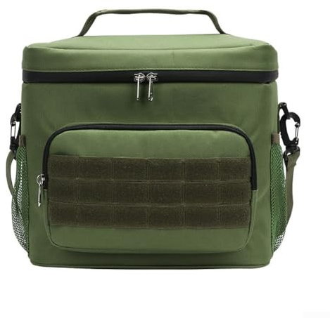 Bulevisiter Isolierte Thermo-Kühltasche, tragbar, wasserdicht, Lunchbox für Camping, Picknick, 29 x 20 x 26 cm, Oxford-Gewebe mit mehrschichtiger Aluminiumfolien-Isolierung (grün)