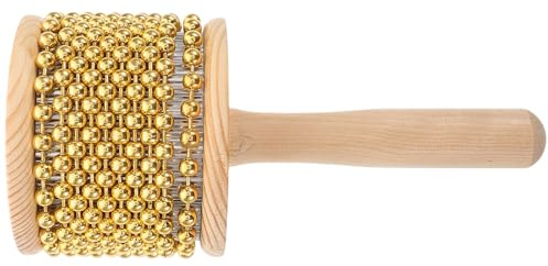 STOBAZA Cabasa Schlaginstrument mit Metallperlen 8,5cm Shaker für Jazz Weltmusik Handliches Percussion Instrument für Erwachsene und Band