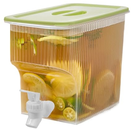 Trinkkanne,Transparent Kanne 3.9L mit Wasserhahn - Für Eistee Limonade,Für Zuhause Picknick Camping Kühlschrank Bar Cocktails
