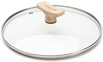 De Buyer 4111.20 Deckel aus Glas, Knopf aus Holz, Durchmesser 20 cm