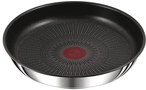 Tefal Ingenio Preference Poêle 26 cm, Induction, Revêtement antiadhésif, Acier inoxydable, Empilable, Indicateur de température, Compatible lave-vaisselle, Fabriqué en France L9730502