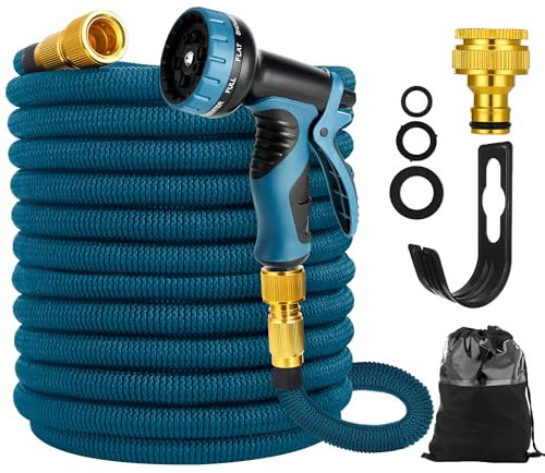 Sylken Garden Hose Expandable Garden Pipes，3 Times Expanding Flexible Magic Lightweight Watering Hose Pipe with 10 Function Spray Gun，Magic Hosepipe for Gardening Patio Car Washing Pet Bathing(75FT)