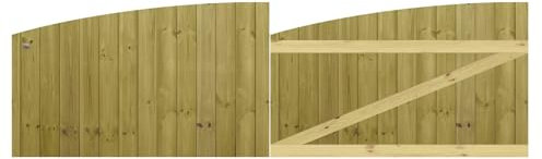 Premier Garden Supplies Made to Measure Tongue & Groove Semi-Braced Arch Top Driveway Gates for Measurements Height <3ft (90cm) x Width: 274cm - 305cm