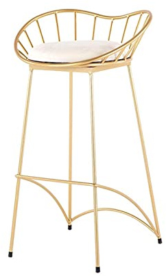 Shihan-2015 Tresenstuhl 75 cm/29,52 Zoll personalisierter Eisen-Barstuhl for die Rezeption, Restaurant-Barstuhl, einfacher hoher Hocker Barstuhl(Gold)