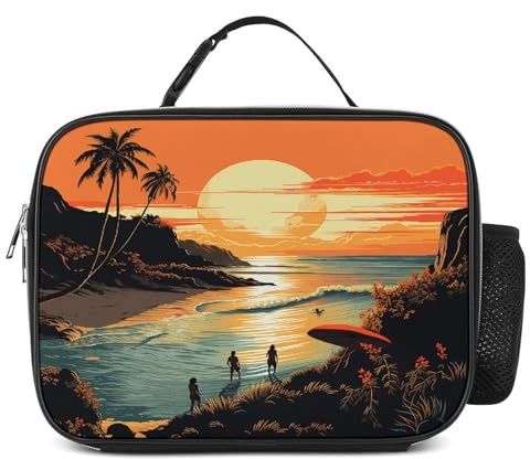 BTCOWZRV Original Poster for Endless Summer Lunch Box Insulated Reusable Lunch Bag Large Capacity Leakproof Cooler Bags for Adult Waterproof Travel Tote with Double Zipper Pulls for Office Picnic