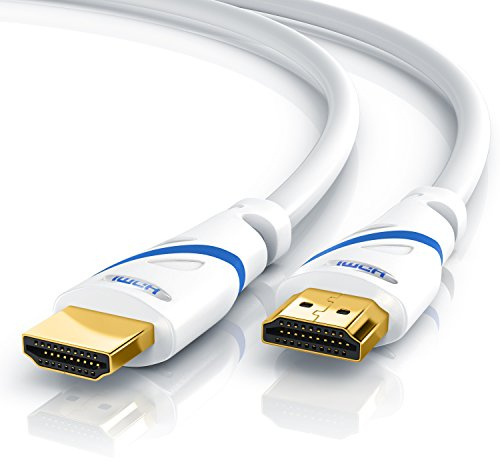 CSL - 8k / 4k HDMI Cable 2.1/2.0 5m - 8K @ 60Hz - 4K @ 120Hz - 48 Gbit/s - 3D - Ultra High Speed with Ethernet - TV Blu-ray PS5 Xbox Series X Switch - white - 5 metres